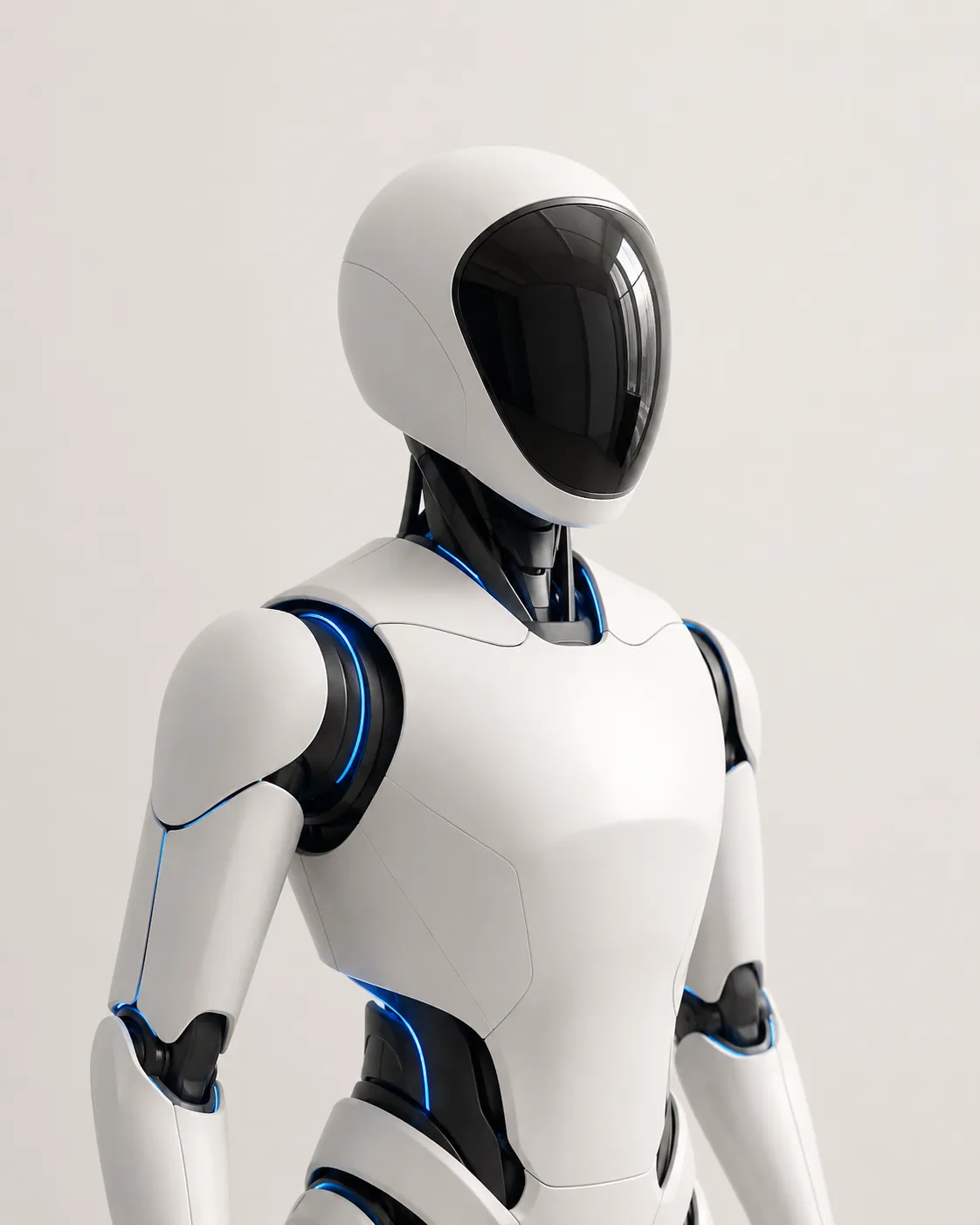 Humanoid robot in driekwart aanzicht